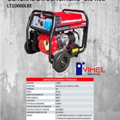 PRODUCTO 16, Generador Bencinero 8 KV